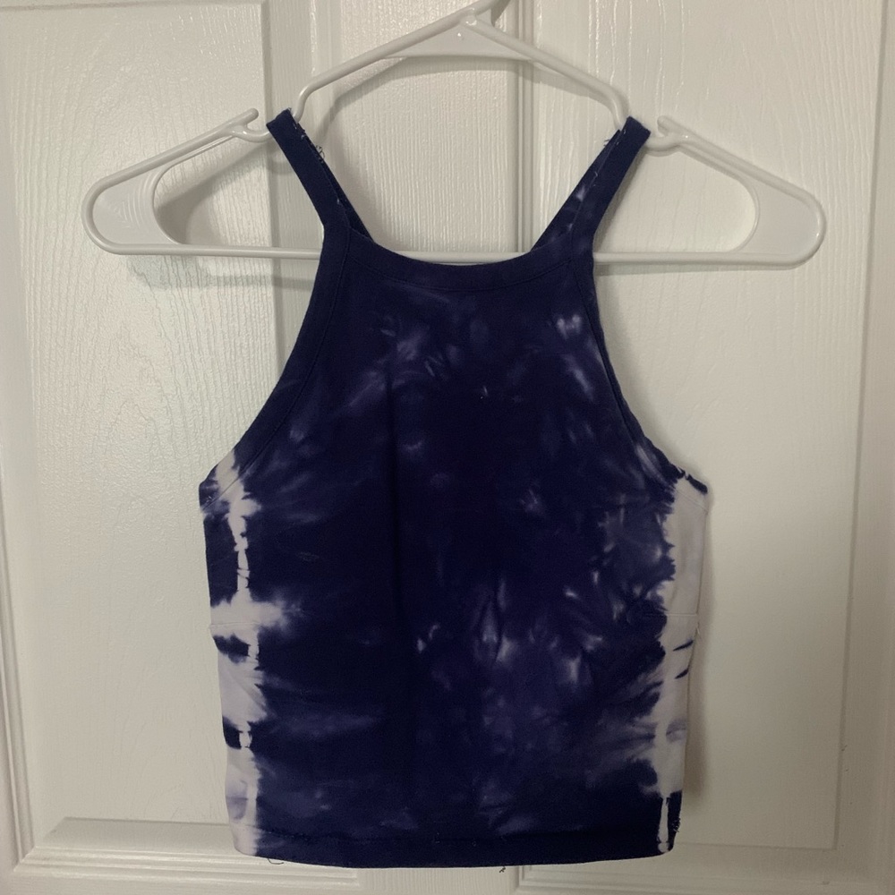 Tie dye navy blue workout tank, Forever21